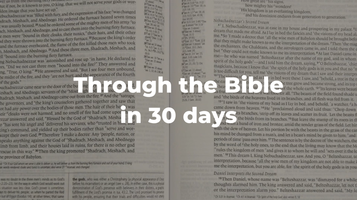 Through the Bible in 30 days - ChristChurch Hailsham